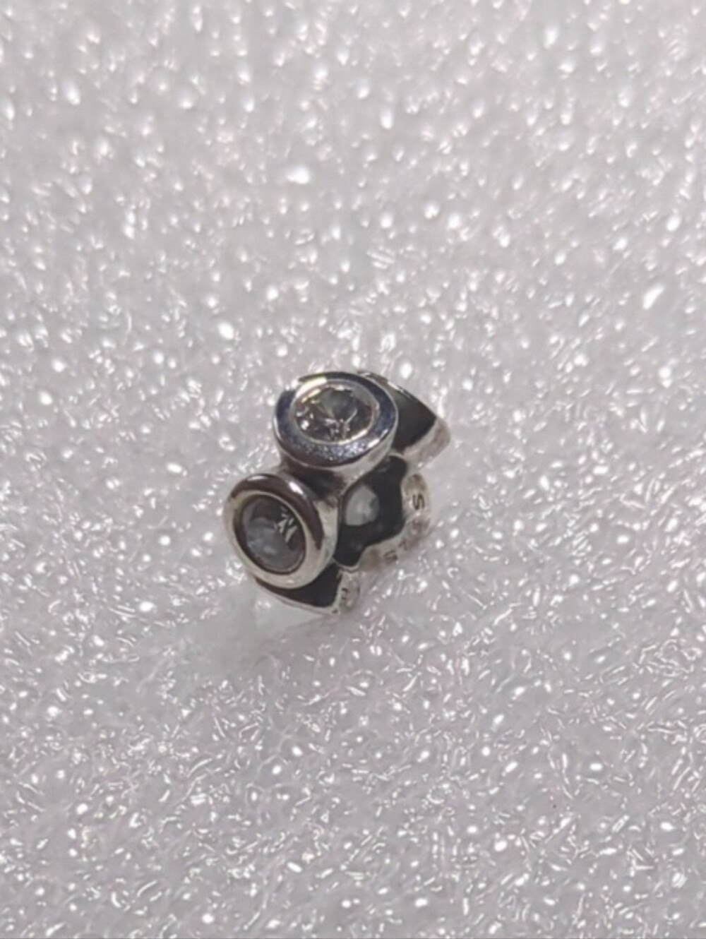 Pandora Sterling Silver Spacer Charm with Cubic Zirconia Stones
